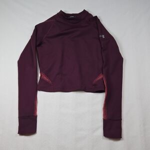 Under Armour Running Cropped Women's Burgundy Long Sleeve Top